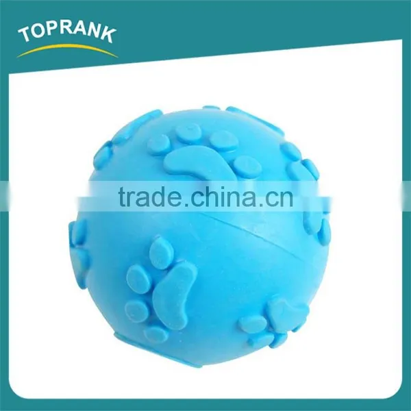 Hot Selling Dog Chewing Bone Paw Printed Squeaky TPR Dog Toy Ball photo-2