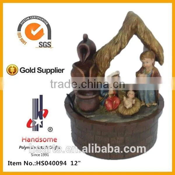 10 Inch New Design Holy Family Resin Small Decorative Indoor Water Fountain photo-2