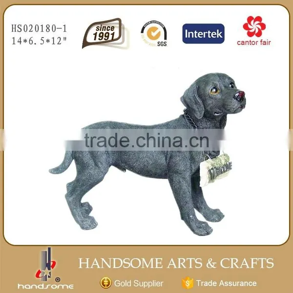 14.5 Inch Resin Craft Outdoor Labrador House Dog Figurines Home Decoration Animal Sculpture photo-2