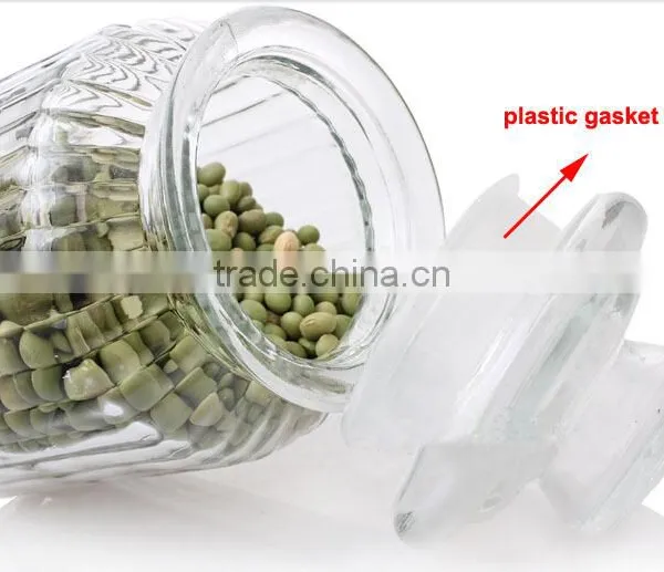 Home Storage Goods Sealed Glass Cookie Canister With Dome Glass Lid photo-4