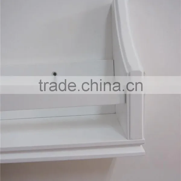 White Modern Bedroom Furniture Wooden Wall Shelf photo-6