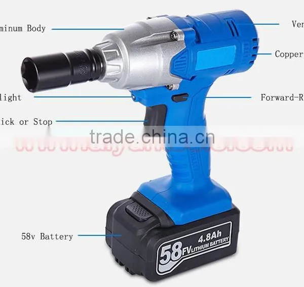 58V Electric Impact Wrench Cordless Power Spanner Set Rechargeable Torque Wrench photo-3