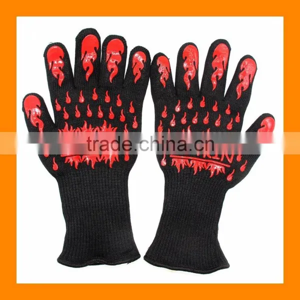 Hot Selling Long Cuff Safe and Non-Slip Textured Grip Silicone Silicone Kitchen Cooking Gloves photo-4