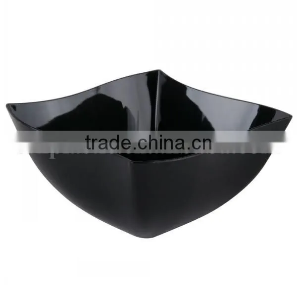FOOD GRADE Plastic Wavy 8 oz Black Square Bowl for Sale,OEM Plastic Wavy Black Square Lunch Bowl 8 oz for Sale photo-2