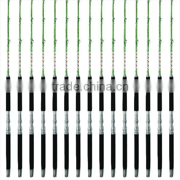 552 Fiberglass Trolling Boat Fishing Rod With Green Color photo-2