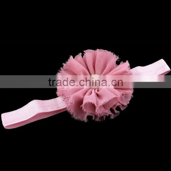 Chiffon Flower Headband With Pearl Beads for Kids Hair Accessories photo-3