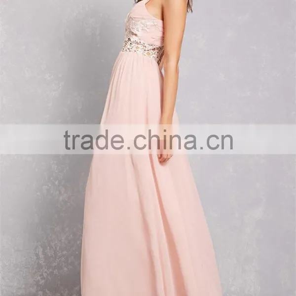 China Clothing OEM Women Fashion Dresses Women Lace Panel Gown photo-2