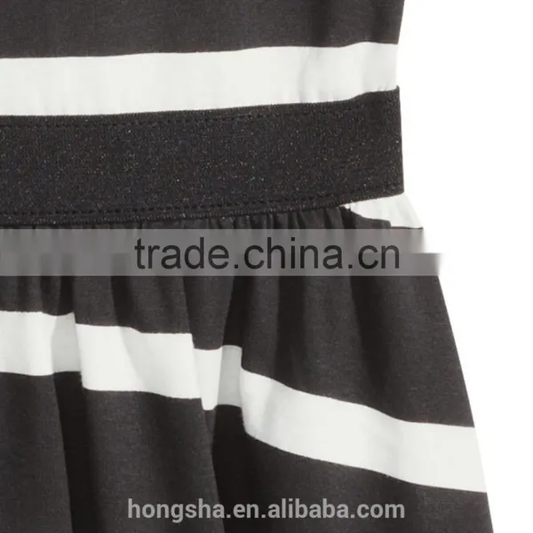 2016 Fashion Children Little Gilrs Cotton Jersey Stripe Print Dress HSD8073 photo-6