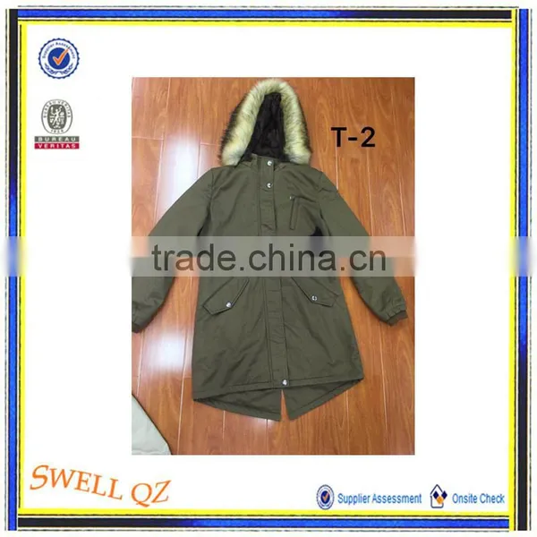 Women Winter Warm Long Coat Cotton Jacket With Fur Hood Stocklots photo-5