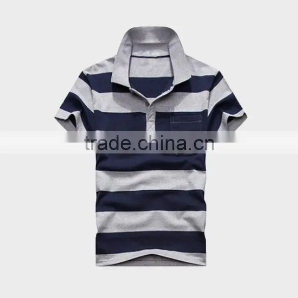 2015 Men's Bulk Polo Shirt With Block Stripe photo-4