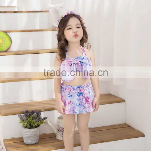 S60571B 2017 New Design Girls Princess Bikinis Bowknot Swimmwear photo-2