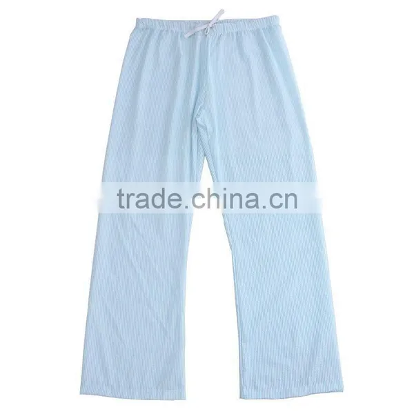 Adjustable Satin Drawstring Monogrammed Seersucker Pants photo-2