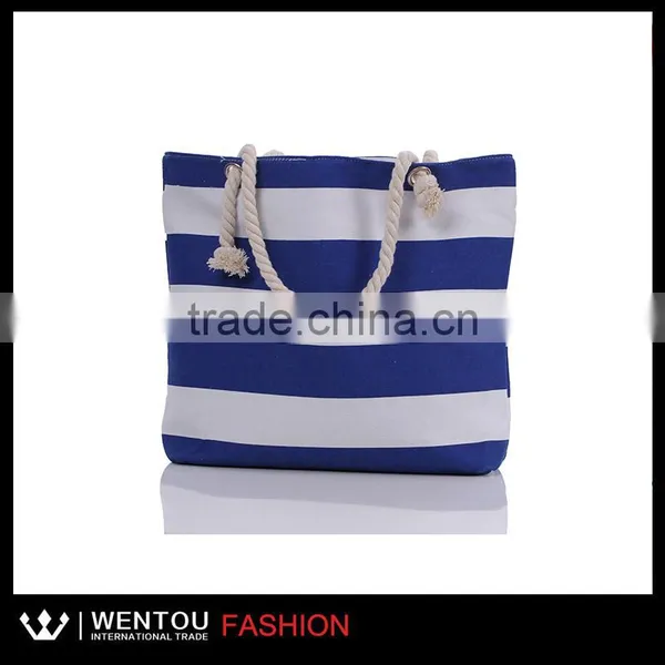 Hot Sale Canvas Stripe Beach Bag photo-3