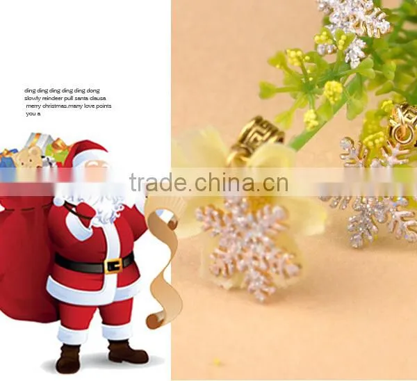 50pcs Gold Christmas Snowflake Crystal Rhinestone Charms Pendant Beaded Jewelry Findings photo-5