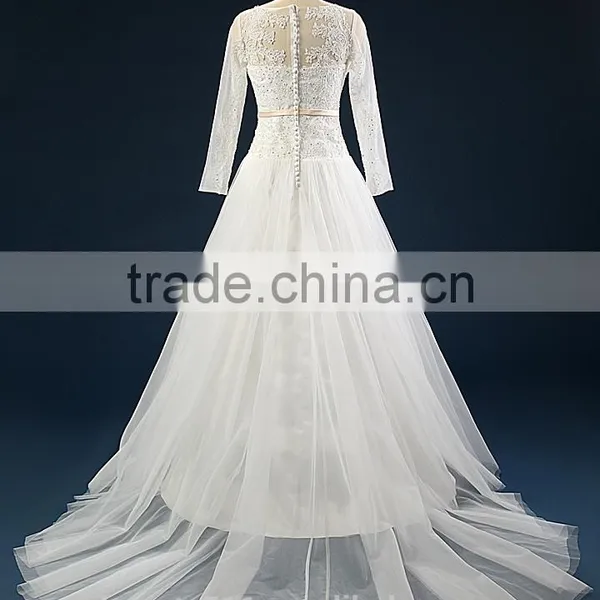 2017 Wedding Dress Mermaid Lace Ball Gowns 3/4 Sleeves Tull Net Wedding Gowns AS41601 photo-3