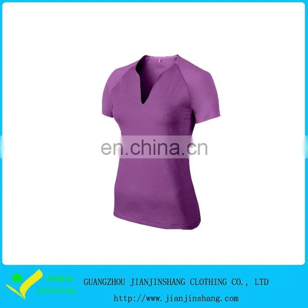 Custom Made Ringspun Cotton Fitness Raglan Sleeve V Neck Sports T Shirts photo-6