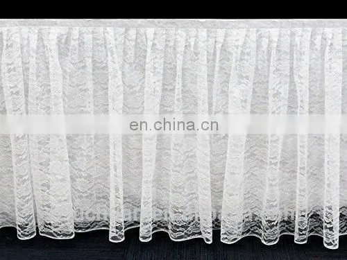 Fashion High Grade Quality White Lace Table Skirt Design For Wedding photo-2