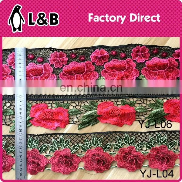 New Design Hot Sale Polyester Material Multicolor Flower Trim for Decoration photo-2