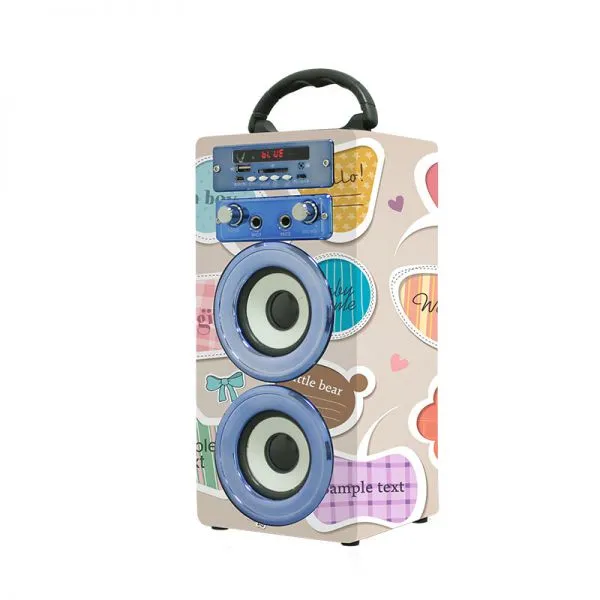Christmas Gifts Promotion Party Speaker Outdoor Wooden 1000MAH Battery OEM/ODM With TF Card/AUX/FM Radio Stereo Music System photo-2