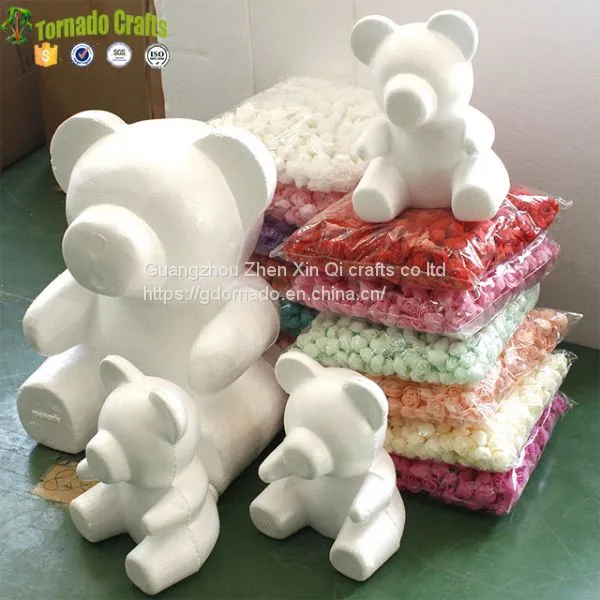 New Show High Quality 40cm Valentine Day Foam Teddy Rose Flower Bear photo-4
