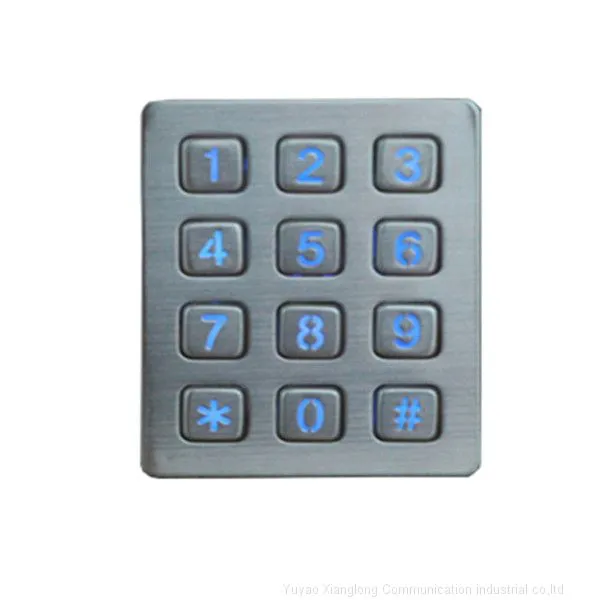 12keys клавиатура с подсветкой из нержавеющей стали для контроля доступа
