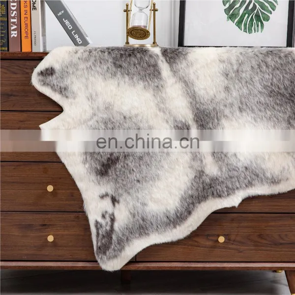 NAturelife Non-slip Bedside Bed Mats Table Grey Faux Arctic Wolf Rugs With Logo photo-2
