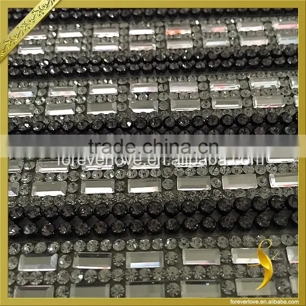 Hot Fix Rhinestone Sheet Diamond Crystal Embellishments Mesh Rhinestone Shoe Applique FRM-207 photo-2