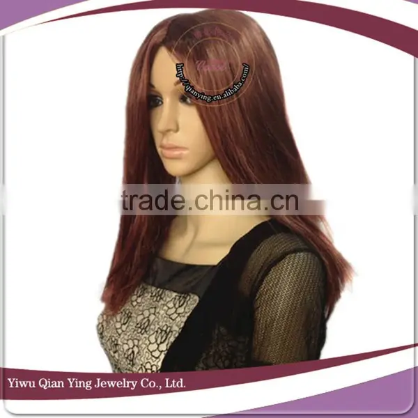 Cheap Wholesale Chocolate Color Straight Synthetic Fiber Party Wigs photo-2