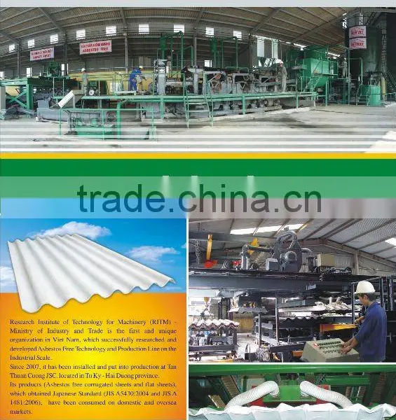 PVA fiber reinforced corrugated roofing sheet production line,