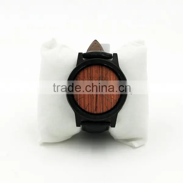 Wholesale Fashion Wood Watch Men Custom Logo Wrist Watch With Genuine Leather Band photo-3