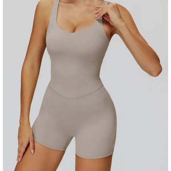 Wholesale Activewear Quick Drying Yoga Fitness Wear Set Workout Sport One Piece Yoga Jumpsuit for Women photo-4