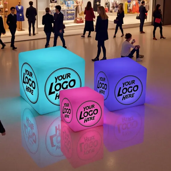 Wholesale Commercial LED Light Cube Chair 40x40x40cm， PE Plastic Glow Seating for Restaurant Cafe Nightclub Event Rental， OEM With CE RoHS IP65