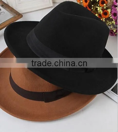 Wholesale Sakkas Grant Western Style Short Brim Wool Fedora Hat Fashionable Europen Vintage Style Mens Wool Felt Fedora Hat photo-2