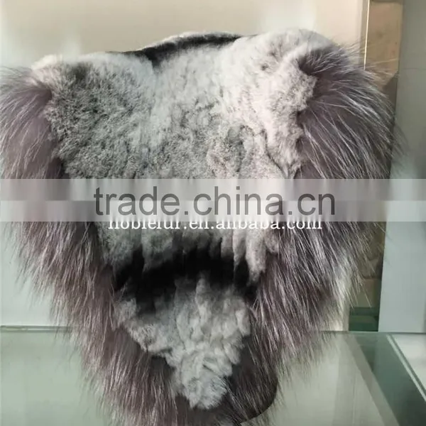 Rex Rabbit With Fox Fur Pompom Hat photo-3
