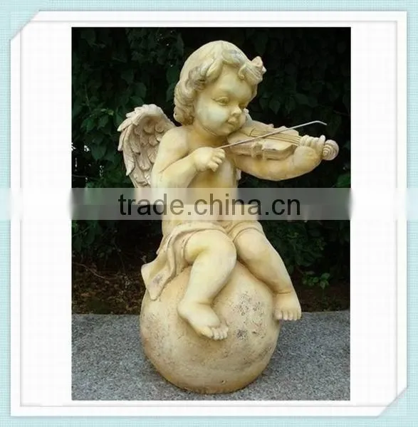 Garden Little Violinist Boy Angel Statue photo-3