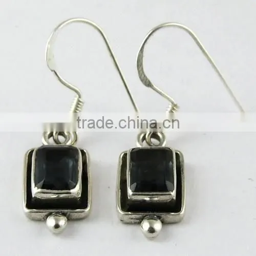 Bright Sun Iolite Earring, Gemstone Silver Jewellery, Online Silver Jewellery photo-3