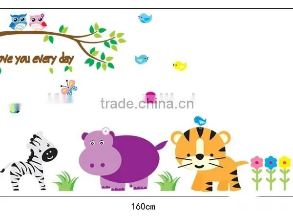 ALFOREVER the Owl With Other Animals Wall Sticker,owl Pvc Sticker photo-4