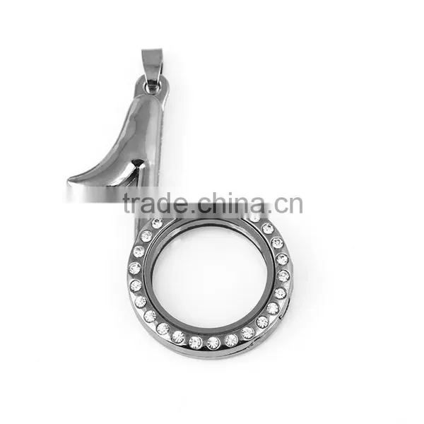 Imitation Rhodium Plated Musical Notation Floating Lockets Pendant photo-3