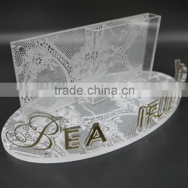 Custom Silk Screen Printing Plexiglass/acrylic/PMMA Retial Counter Cosmetic Leaflet Pocket Display Stand,table Brochure Holder photo-3