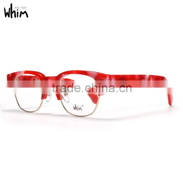 Whim Brand Designer Hand Made Half Rim Retro Myopia Acetate Glasses Frame photo-3