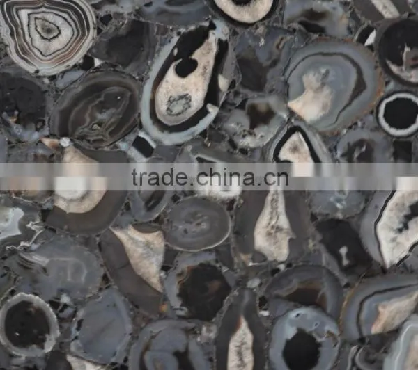 Brazilian Dyed Black Agate Slices Slab photo-3