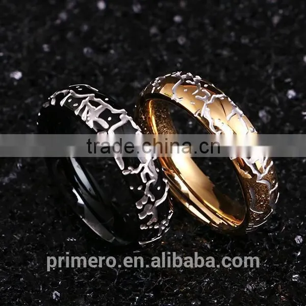 New Arrivals 2016 Stainless Steel Men's Rings Fancy Crack Pattern Designs Gold Silver Jewelry Wholesale photo-6