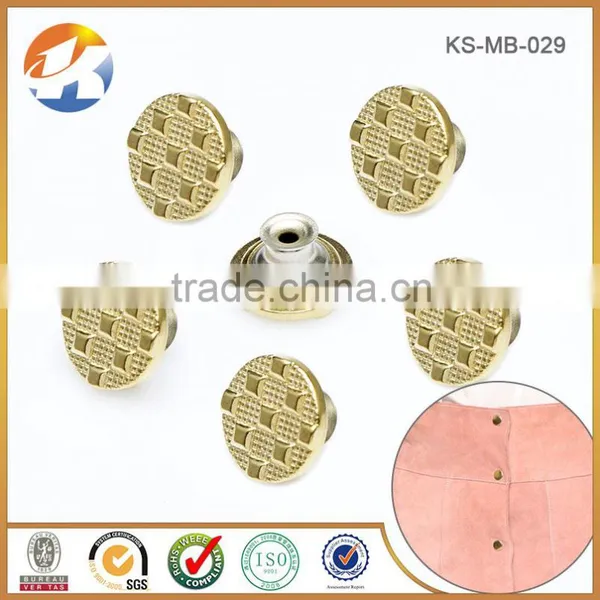Fashion Embossed Logo Gold Jean Jacket Buttons photo-5