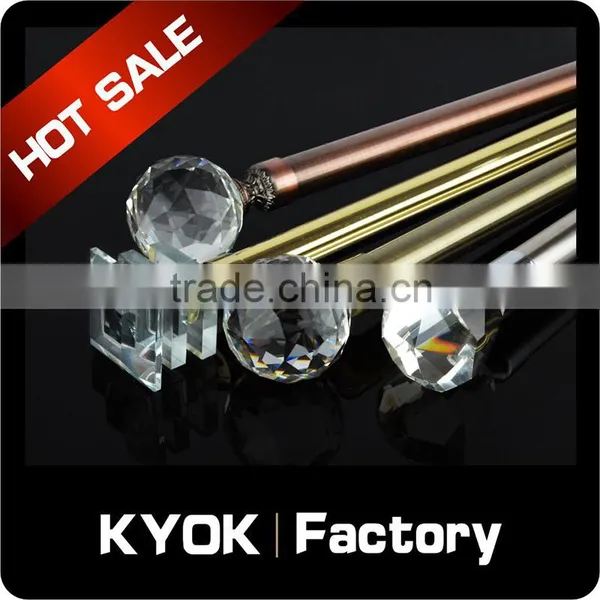 KYOK China Made Curtain Poles Accessories ,Polished Brass Double Curtain Rods 28mm photo-5