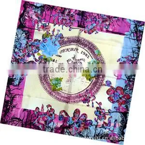 Top Fashion High Quality Pure Silk Ptinted Scarf Customized Scarves Shawl Wraps photo-3