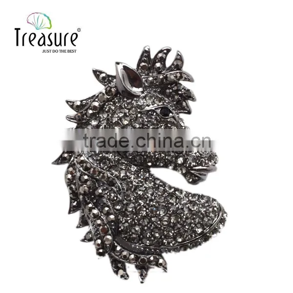 Costume Jewelry Rhinestone Boar Brooch, Zinc Alloy Brooch, Women and Men Brooch photo-2