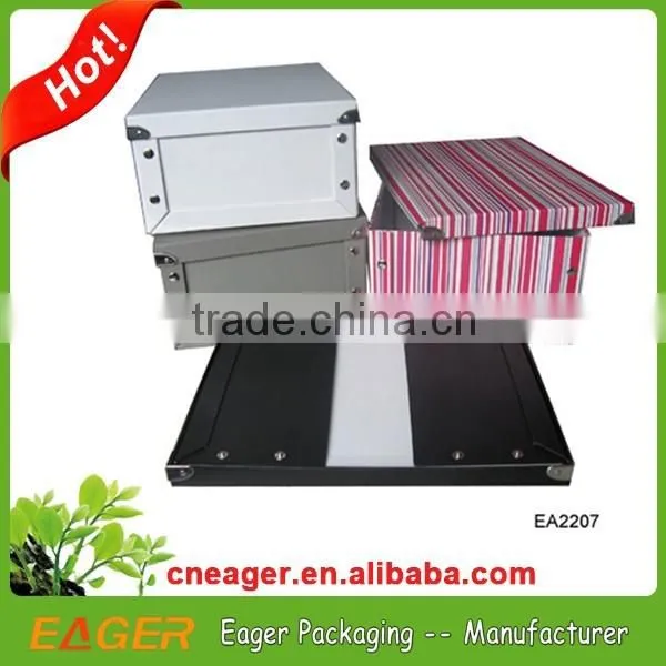 Custom Logo and Design Cardboard Storage Box Hats With Handle photo-3