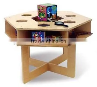 School Wooden Science Toy Play Table( Science Table w/Magnifier)