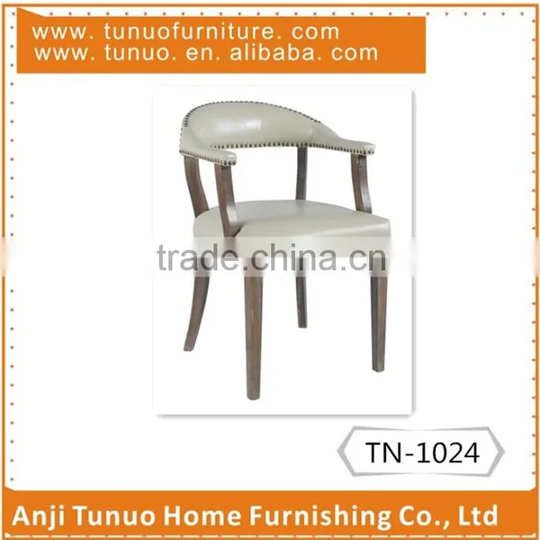Modern Living Room Linen Fabric Wooden Armrest Accent Chair