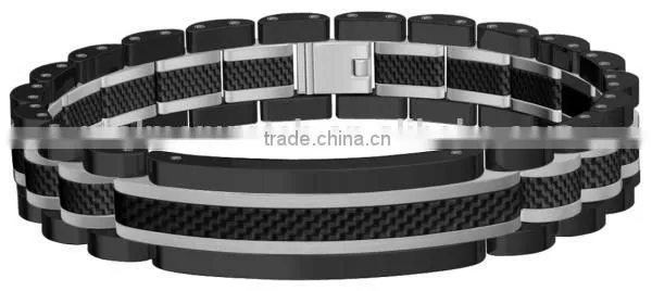 Hot Sell Sytle 361L Stainless Steel Mens Bracelet , Health Titanium Bracelet for Wholesale photo-6